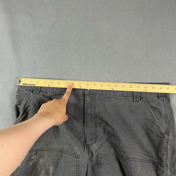 Carhartt Pants Mens 42X29 Gray Double Knee Workwear Grunge Distressed Jeans - Picture 11 of 13